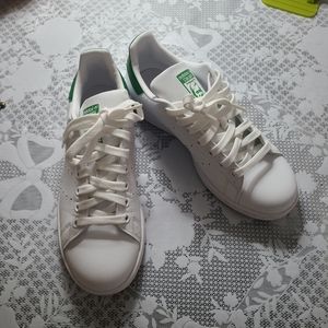 Adidas Originals Stan Smith White Green Womens Primegreen Sneakers Q47226